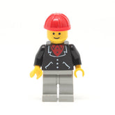 LEGO trn135 - (Suit with 3 Buttons Black, Light Gray Legs, Red Construction Helmet)